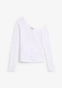 Maglia monospalla con effetto devoré, bonprix