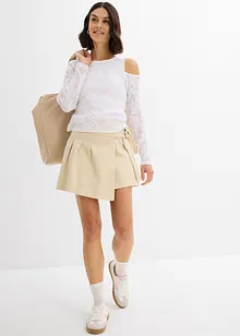 Maglia monospalla con effetto devoré, bonprix