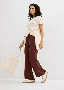 Pantaloni a palazzo con fascia a coste in vita, bonprix