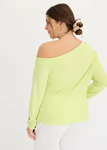 Maglia con spalla scoperta e arricciatura, bonprix