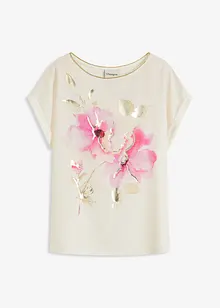 Maglia con inserto in satin, bonprix