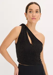 Top monospalla con motivo twist, bonprix