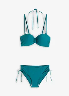 Bikini a balconcino con spalline aggiuntive da legare al collo (set 2 pezzi), bonprix