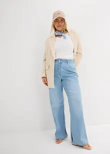 Jeans straight con spacco, vita alta, bonprix