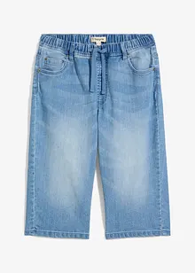 Bermuda lunghi in jeans con elastico in vita, slim fit, bonprix