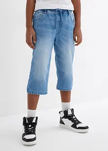 Bermuda lunghi in jeans con elastico in vita, slim fit, bonprix