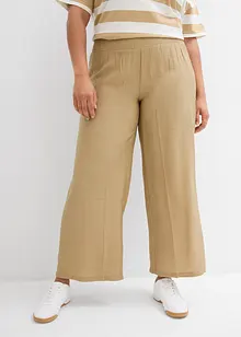 Pantaloni a palazzo con vita elasticizzata a punto smock, bonprix