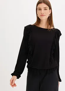 Maglia con volant, bonprix