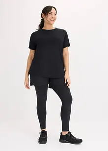 Leggings sportivi con pantaloncini e tasca per cellulare in mesh, bonprix