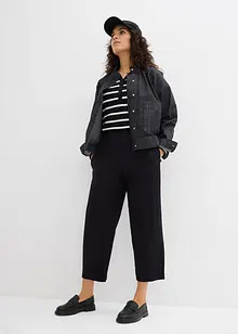 Pantaloni a carota in misto lino e viscosa, lunghezza 7/8, bonprix