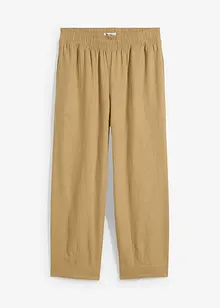 Pantaloni a carota in misto lino e viscosa, lunghezza 7/8, bonprix