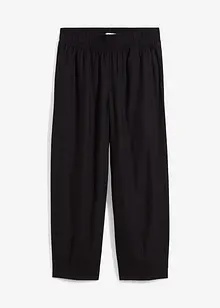 Pantaloni a carota in misto lino e viscosa, lunghezza 7/8, bonprix