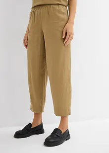 Pantaloni a carota in misto lino e viscosa, lunghezza 7/8, bonprix