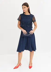 Abito midi con pizzo, bonprix