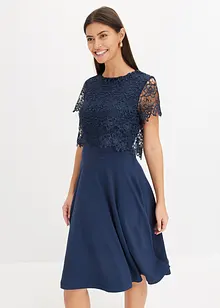 Abito midi con pizzo, bonprix