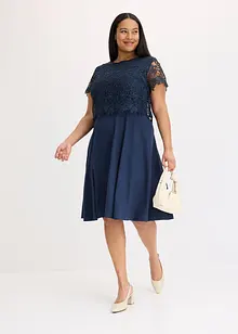 Abito midi con pizzo, bonprix