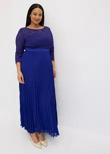 Abito di chiffon con pizzo e gonna plissettata, bonprix