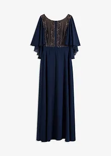 Abito di chiffon con pizzo e mantellina, bonprix