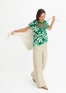 Pantaloni a palazzo effetto lino con elastico in vita, bonprix