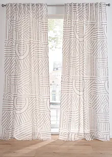 Tenda trasparente in fantasia grafica (pacco da 1), bonprix