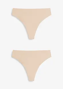 Perizoma a vita alta con effetto lucido (pacco da 2), bonprix