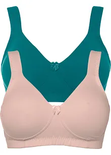 Reggiseno t-shirt minimizer senza ferretto con cotone biologico (pacco da 2), bonprix