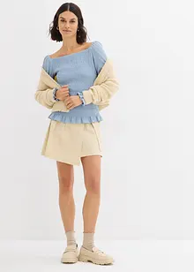 Maglia a maniche lunghe con arricciature, bonprix