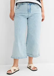 Jeans wide leg cropped, vita alta, bonprix