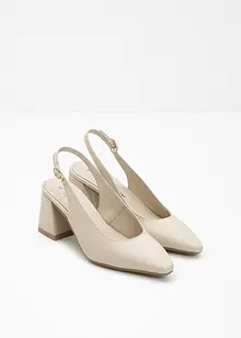 Décolleté slingback in pelle, bonprix