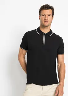 Polo in piquet di puro cotone con cerniera, bonprix