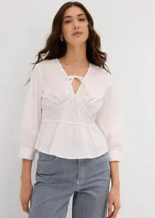 Blusa arricciata con cuciture elasticizzate, bonprix