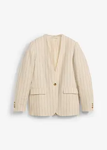 Blazer senza colletto in puro lino, bonprix