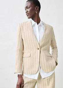 Blazer senza colletto in puro lino, bonprix