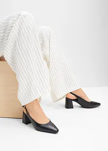 Décolleté slingback in pelle, bonprix