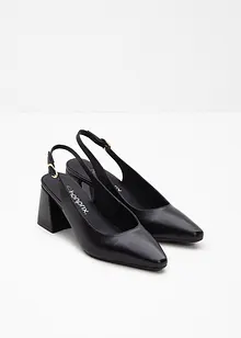 Décolleté slingback in pelle, bonprix