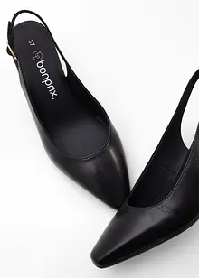 Décolleté slingback in pelle, bonprix