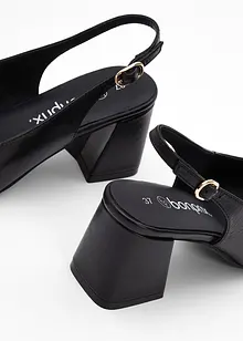 Décolleté slingback in pelle, bonprix