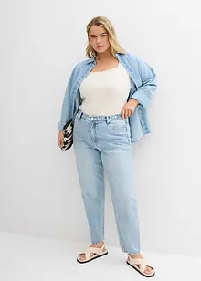 Mom jeans cropped, vita alta, bonprix