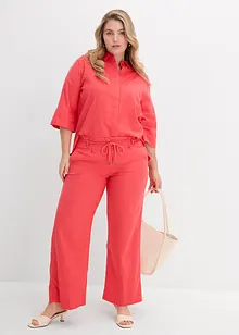 Pantaloni paper bag in misto lino leggero, bonprix