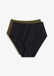Slip a vita alta per bikini (pacco da 2), bonprix