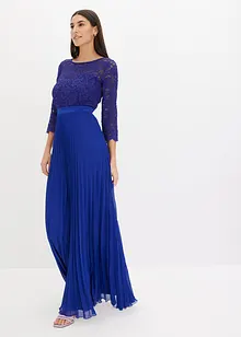 Abito di chiffon con pizzo e gonna plissettata, bonprix