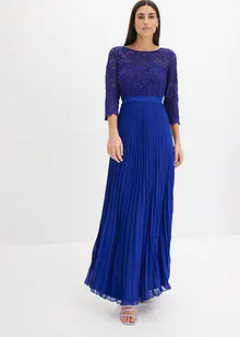 Abito di chiffon con pizzo e gonna plissettata, bonprix