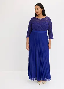 Abito di chiffon con pizzo e gonna plissettata, bonprix