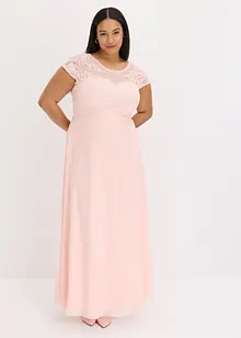 Abito in chiffon con pizzo e fascia da allacciare, bonprix