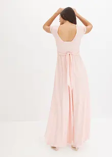 Abito in chiffon con pizzo e fascia da allacciare, bonprix