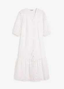 Abito midi con ricami traforati, bonprix