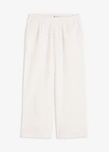 Pantaloni culotte con ricami traforati, bonprix