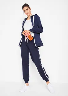 Felpa elasticizzata con zip e cotone, bonprix