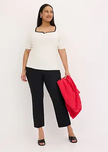 Maglione in filato fine con bordo a contrasto, bonprix