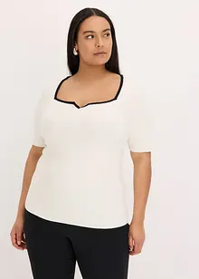 Maglione in filato fine con bordo a contrasto, bonprix
